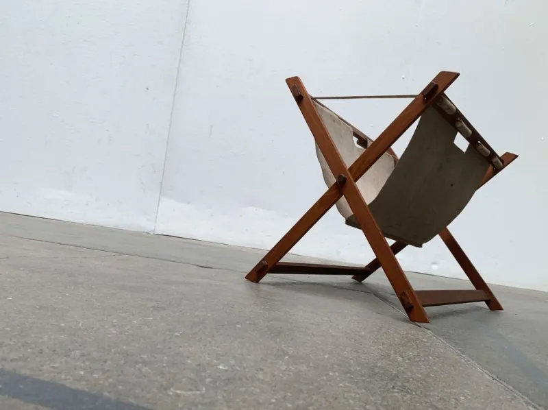 Pamono Mid-Century Foldable Magazine Holder in Teak, 1960s> Magazine Racks