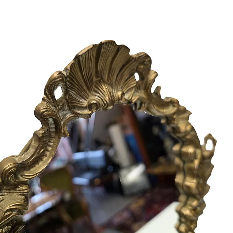 Pamono Mid-Century French Bronze Table Mirror, 1950s> Mirrors