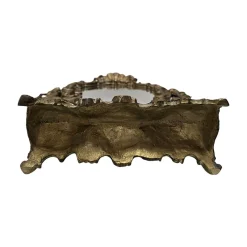 Pamono Mid-Century French Bronze Table Mirror, 1950s><noscript><img width=