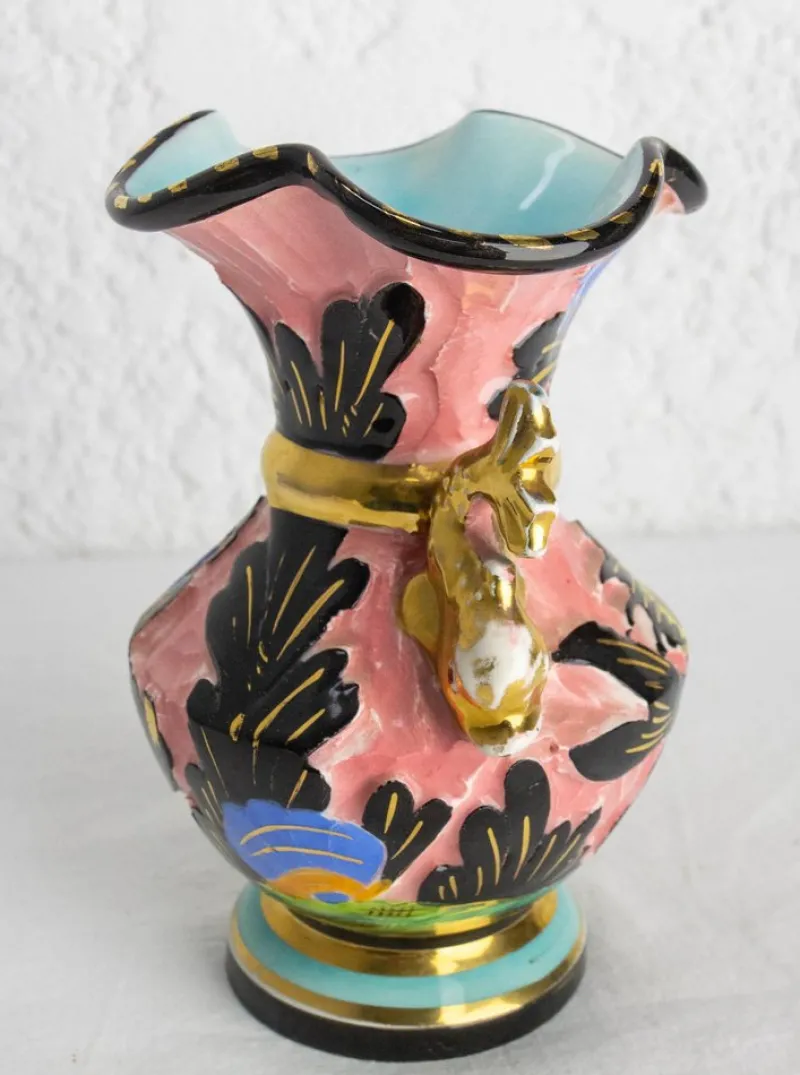 Pamono Mid-Century French Cerdazur Monaco Ceramic Vase with Sea Decoration, 1970s> Vases