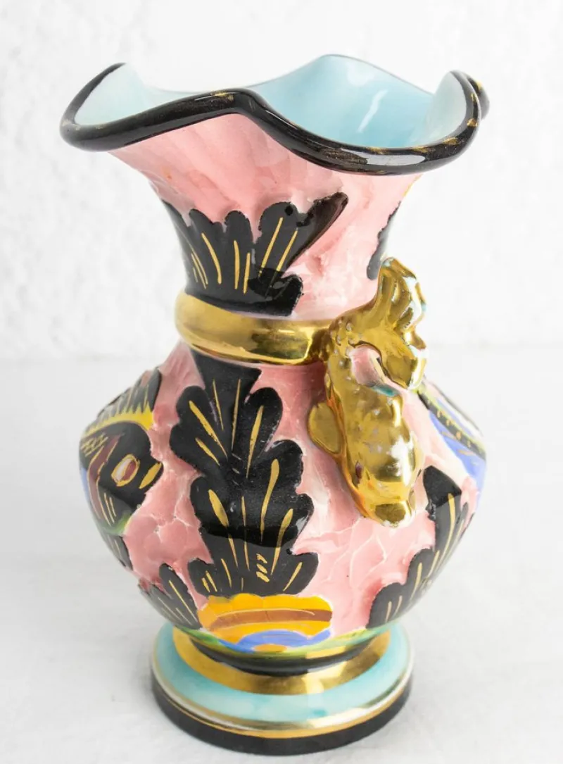 Pamono Mid-Century French Cerdazur Monaco Ceramic Vase with Sea Decoration, 1970s> Vases