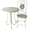 Hot Pamono Mid-Century French Iron Mosaic Chair and Table, 1970s, Set of 2