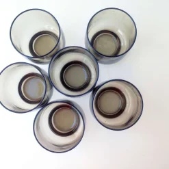 Pamono Mid-Century French Minimalist Smoked Glasses from Luminarc, 1970s, Set of 6><noscript><img width=