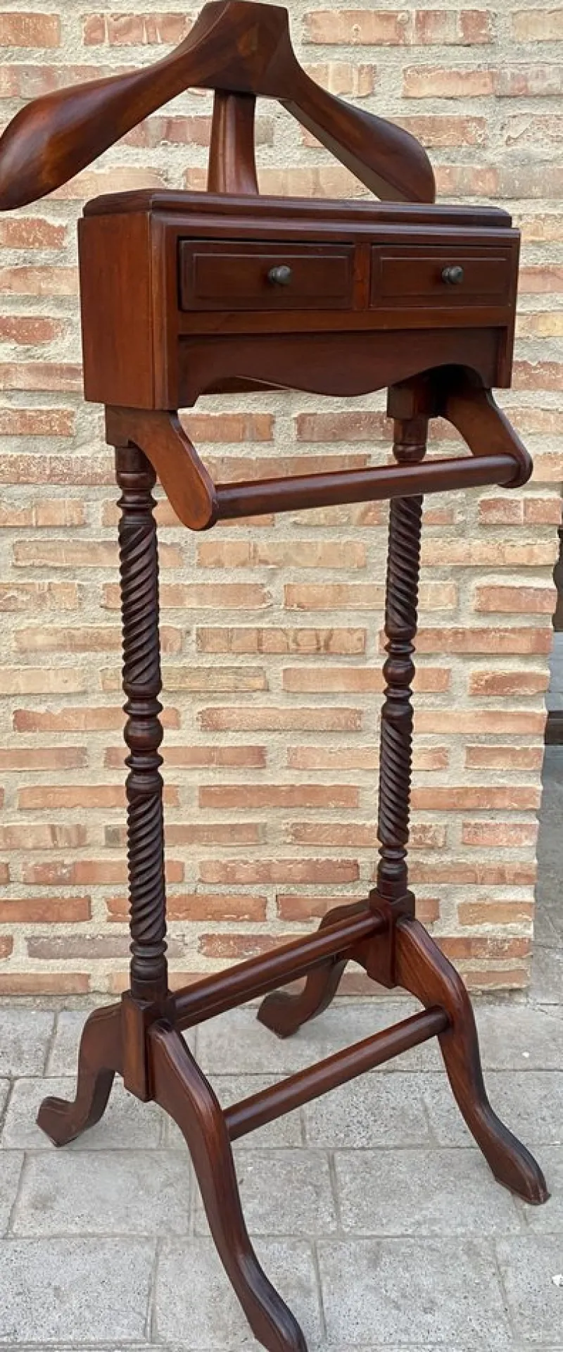 Best Pamono Mid-Century Gentlemen Wood Valet with Two Drawers, 1950s