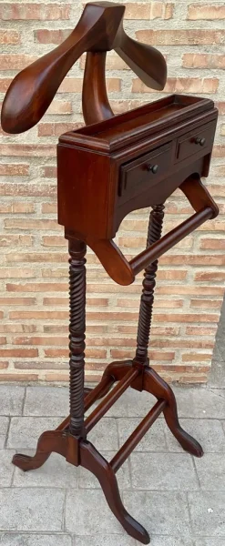 Best Pamono Mid-Century Gentlemen Wood Valet with Two Drawers, 1950s