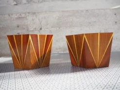 Pamono Mid-Century Geometric Flowerpots, 1960s, Set of 2><noscript><img width=