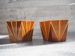 Pamono Mid-Century Geometric Flowerpots, 1960s, Set of 2><noscript><img width=