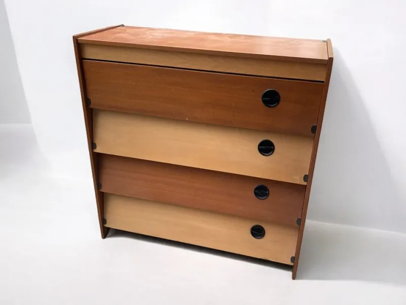 Pamono Mid-Century German Brown and Beige Shoe Cabinet, 1950s> Dressers, Commodes & Chests