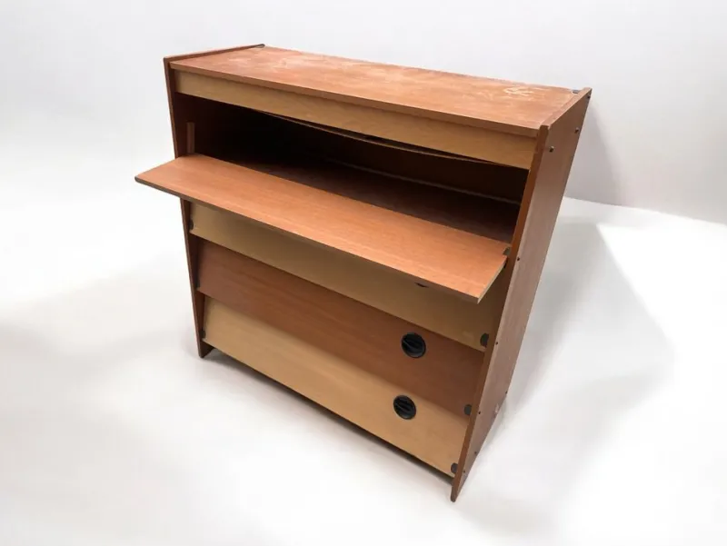 Pamono Mid-Century German Brown and Beige Shoe Cabinet, 1950s> Dressers, Commodes & Chests