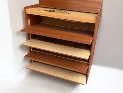 Pamono Mid-Century German Brown and Beige Shoe Cabinet, 1950s><noscript><img width=
