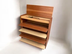 Pamono Mid-Century German Brown and Beige Shoe Cabinet, 1950s><noscript><img width=