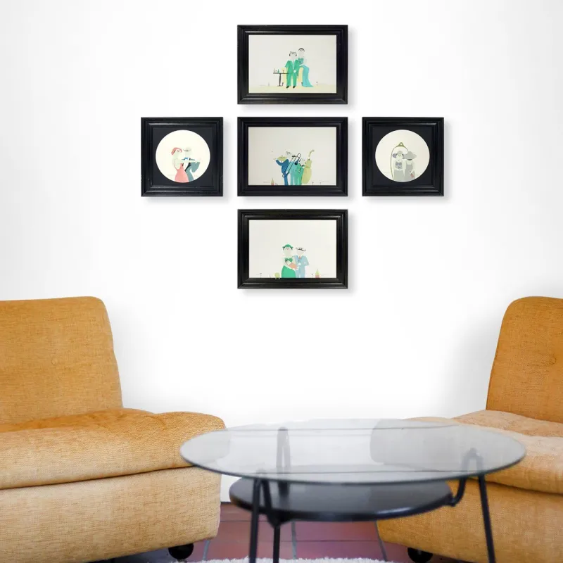 Hot Pamono Mid-Century German Paintings from Barbara Oldenburg, Set of 5