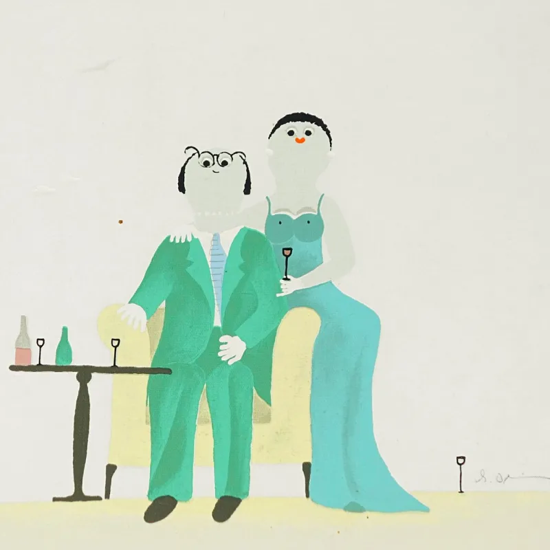 Hot Pamono Mid-Century German Paintings from Barbara Oldenburg, Set of 5