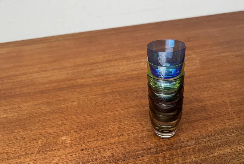 Pamono Mid-Century German Space Age Colorful Shot Glasses from Gral, 1960s, Set of 5> Glassware