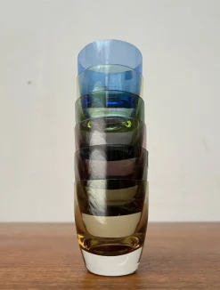 Pamono Mid-Century German Space Age Colorful Shot Glasses from Gral, 1960s, Set of 5><noscript><img width=