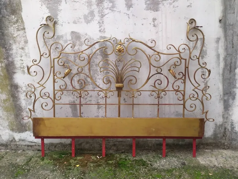 Sale Pamono Mid-Century Gold Wrought Iron Headboard, 1950s