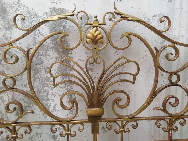 Sale Pamono Mid-Century Gold Wrought Iron Headboard, 1950s