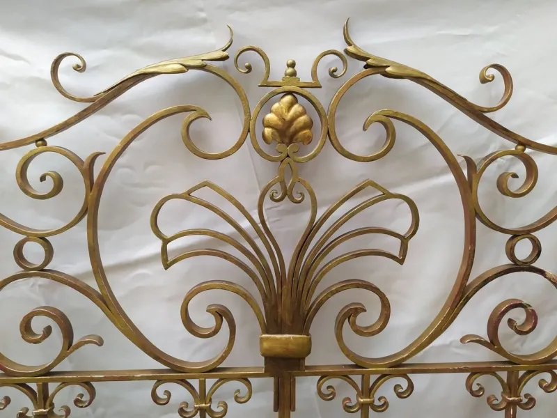 Sale Pamono Mid-Century Gold Wrought Iron Headboard, 1950s