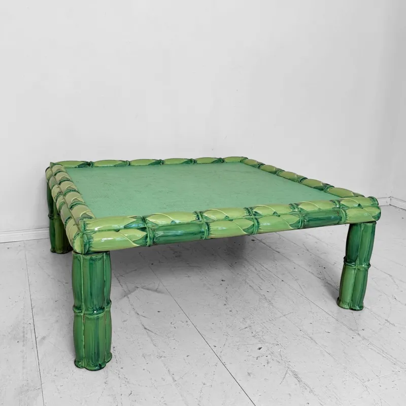 Pamono Mid-Century Green Ceramic Coffee Table by Colin Morrow for Arpex Rome, 1970s> Coffee & Side Tables