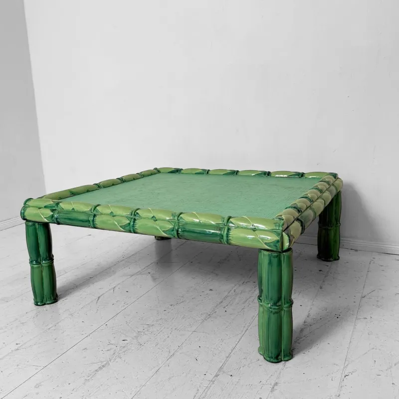 Pamono Mid-Century Green Ceramic Coffee Table by Colin Morrow for Arpex Rome, 1970s> Coffee & Side Tables
