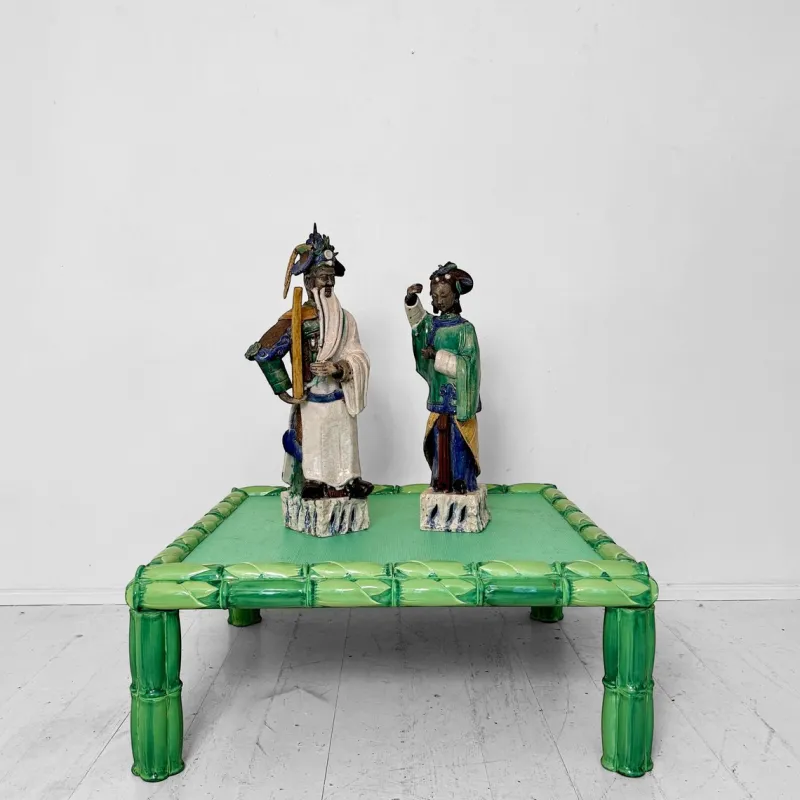 Pamono Mid-Century Green Ceramic Coffee Table by Colin Morrow for Arpex Rome, 1970s> Coffee & Side Tables