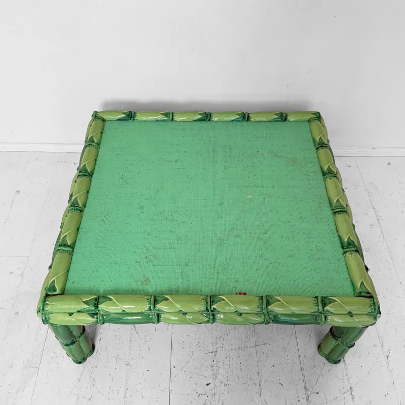 Pamono Mid-Century Green Ceramic Coffee Table by Colin Morrow for Arpex Rome, 1970s> Coffee & Side Tables
