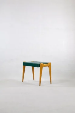 New Pamono Mid-Century Green Console Table with Stool, Set of 2