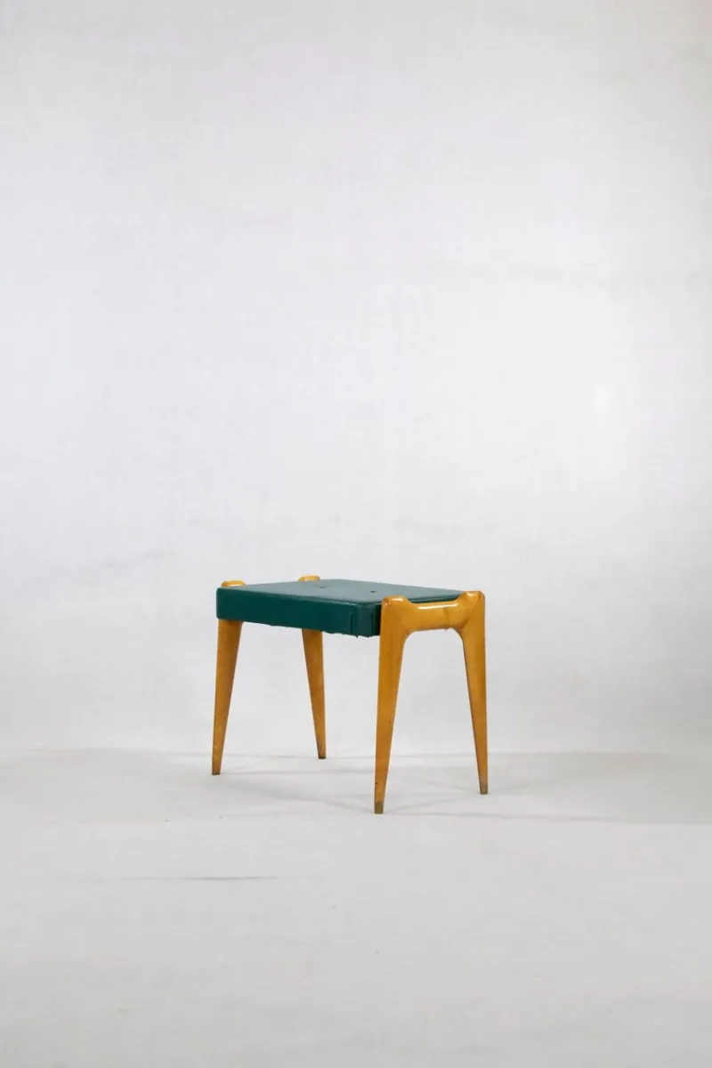 New Pamono Mid-Century Green Console Table with Stool, Set of 2