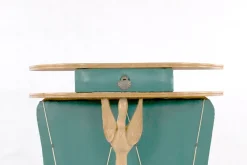New Pamono Mid-Century Green Console Table with Stool, Set of 2