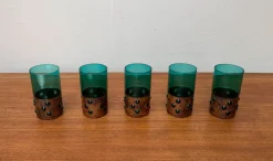 Online Pamono Mid-Century Green Glass & Copper Drinking Glasses by Nanny Still, 1960s, Set of 5