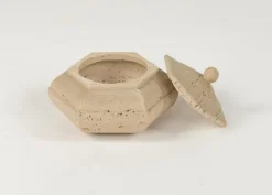 Hot Pamono Mid-Century Hexagonal Travertine Box in the style of Fratelli Mannelli, Italy, 1970s