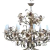 Hot Pamono Mid-Century Hollywood Regency Gilt Floral Lily 12-Light Chandelier attributed to Hans Kögl, Italy, 1970s
