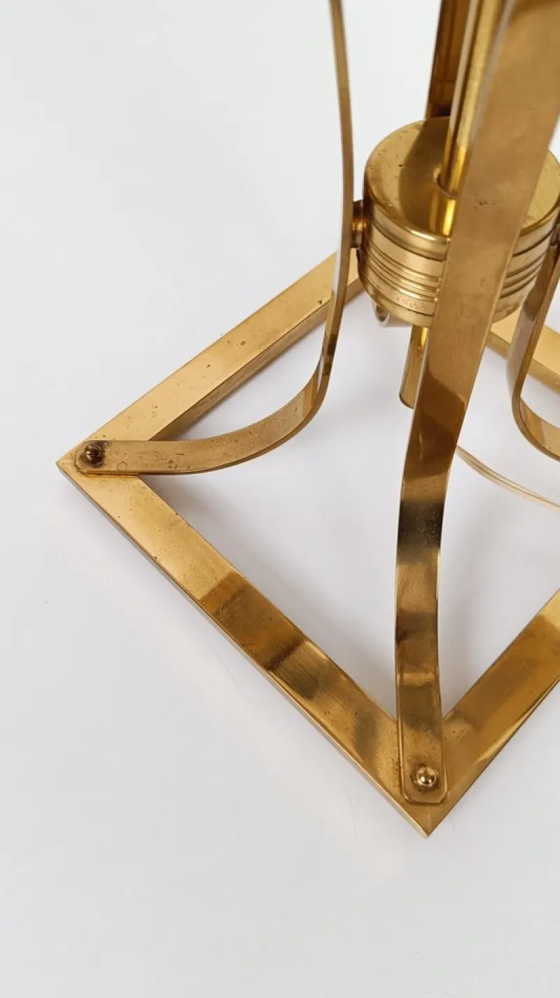 Pamono Mid-Century Hollywood Regency Brass and Cane Webbing Table Lamp, 1970s> Table Lamps