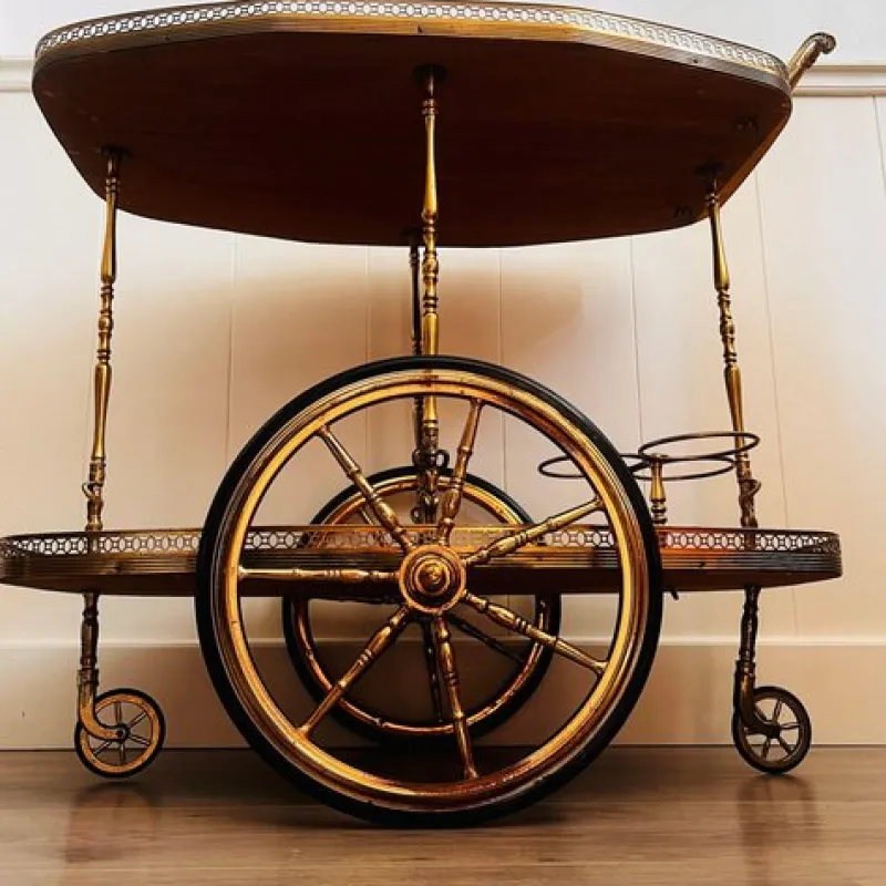 Pamono Mid-Century Hollywood Regency Italian Bar Cart> Serving Bar Carts & Trolleys