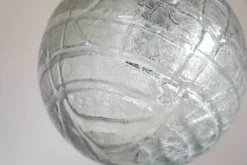 Clearance Pamono Mid-Century Ice Glass Globe Pendant Lamp from Doria Leuchten, Germany, 1970s