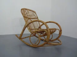 Clearance Pamono Mid-Century Italian Bamboo Rocking Chair, 1950s
