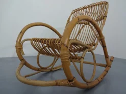 Clearance Pamono Mid-Century Italian Bamboo Rocking Chair, 1950s