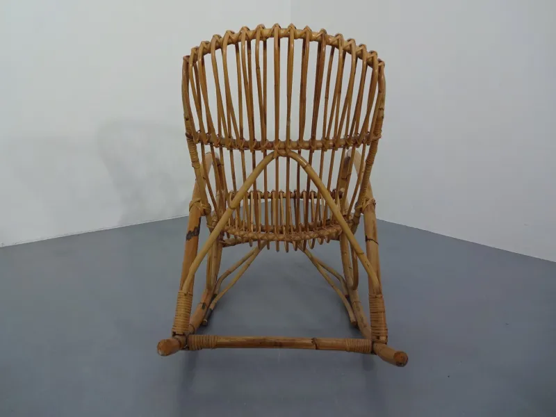 Clearance Pamono Mid-Century Italian Bamboo Rocking Chair, 1950s