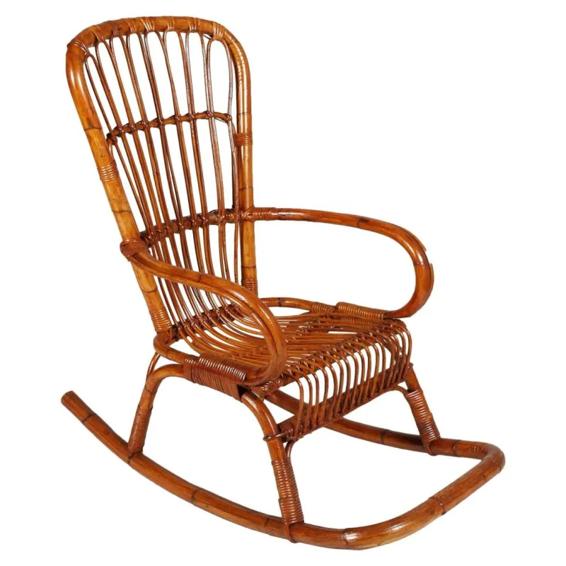 Pamono Mid-Century Italian Bamboo Rocking Chair> Rocking Chairs