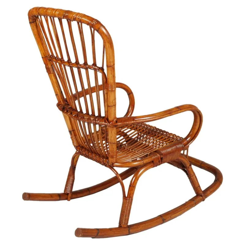 Pamono Mid-Century Italian Bamboo Rocking Chair> Rocking Chairs