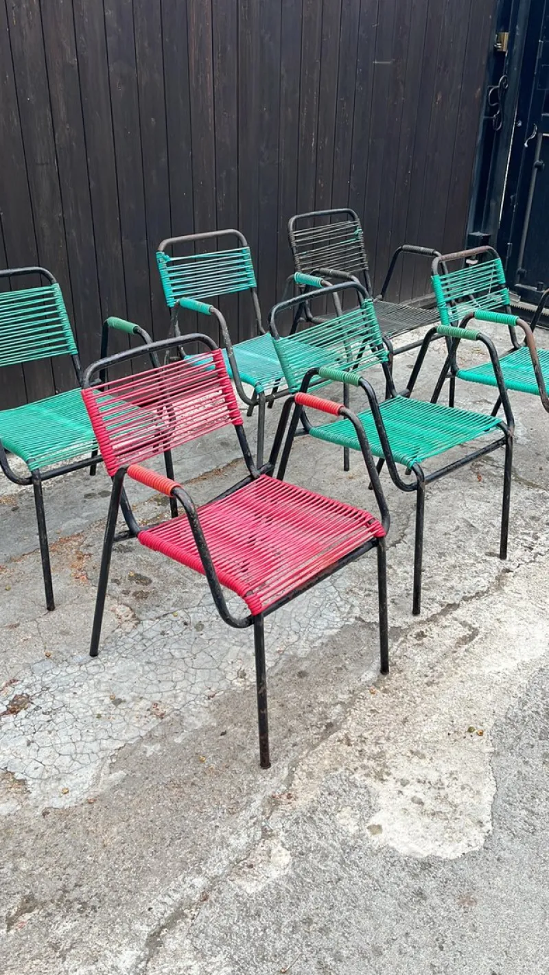 New Pamono Mid-Century Italian Bar Chairs, 1960s, Set of 6