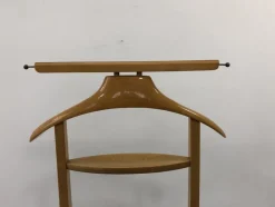 Pamono Mid-Century Italian Beech and Brass Suit Rack from Fratelli Reguitti, 1950s