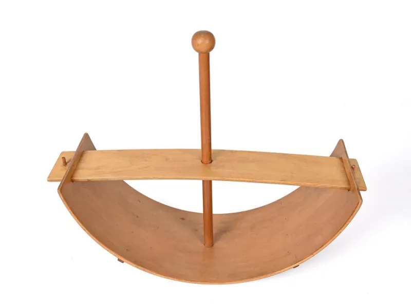 Pamono Mid-Century Italian Beech Plywood Wood Children Rocking Toy Chair, 1970s> Children's Chairs
