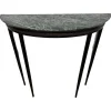 Pamono Mid-Century Italian Demi Lune Console Table with Green Marble Top, 1950s> Console Tables