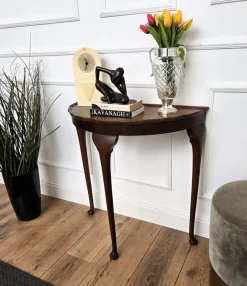 Best Pamono Mid-Century Italian Demi-Lune Console Side Table in Wood, 1960s