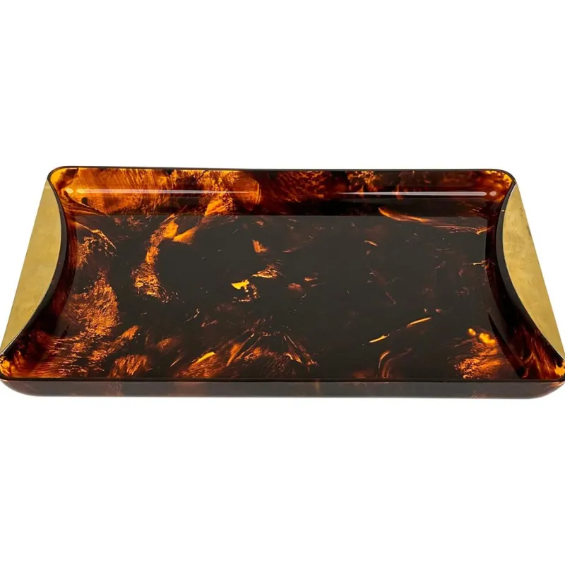 Sale Pamono Mid-Century Italian Faux Tortoiseshell Serving Tray by Guzzini, 1970s
