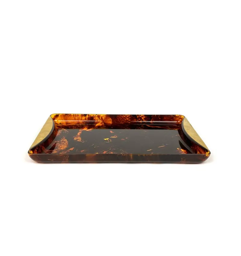 Sale Pamono Mid-Century Italian Faux Tortoiseshell Serving Tray by Guzzini, 1970s