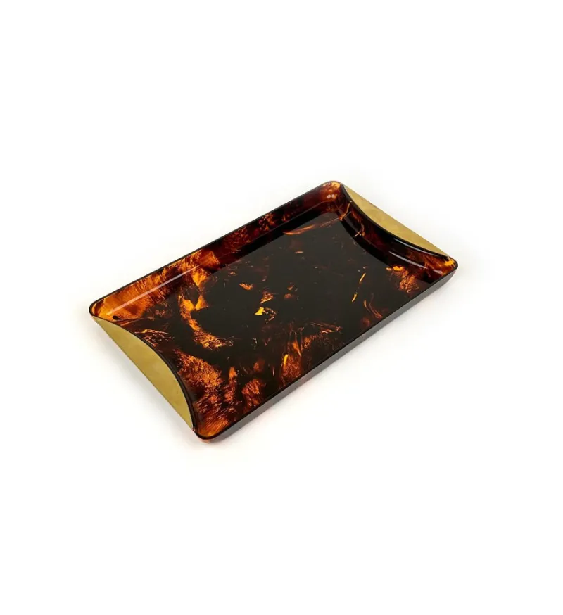 Sale Pamono Mid-Century Italian Faux Tortoiseshell Serving Tray by Guzzini, 1970s