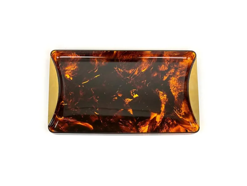 Sale Pamono Mid-Century Italian Faux Tortoiseshell Serving Tray by Guzzini, 1970s