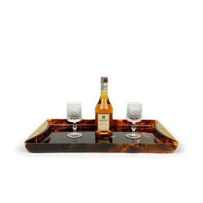 Sale Pamono Mid-Century Italian Faux Tortoiseshell Serving Tray by Guzzini, 1970s